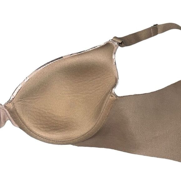 Soma Vanishing Back Full Coverage Lace Bra Nude Tan Natural Underwire Sz 36B - Picture 6 of 7